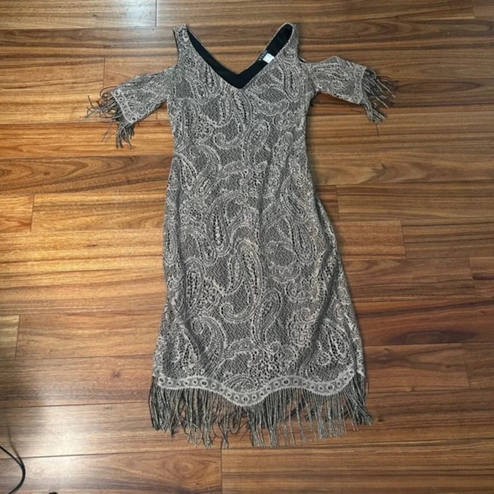 Venus Lace Dress Cold Shoulder‎ Fringe Party Cocktail Dress